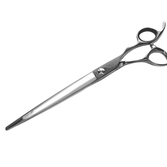 Delta 8” Straight Scissor Serra Cut Dog Grooming Scissors on white background