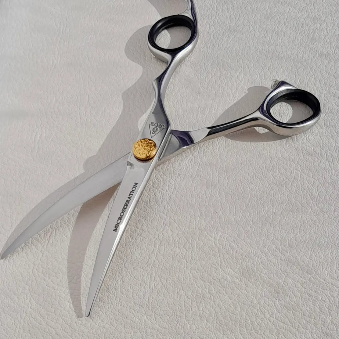 Delta Asian Curve 6-inch dog grooming scissor with micro serration blade